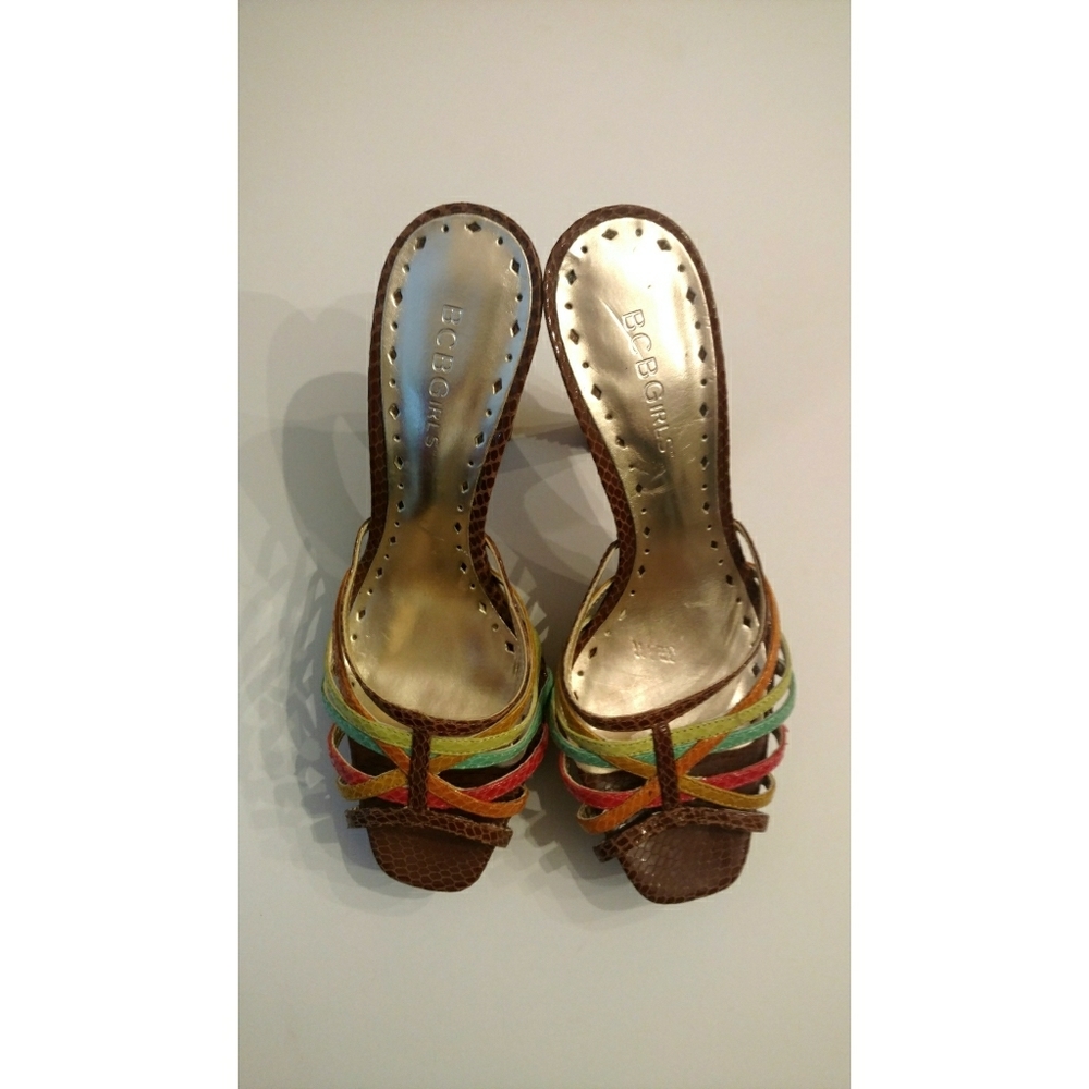 BCBGirls multicolored strap heels Size 7